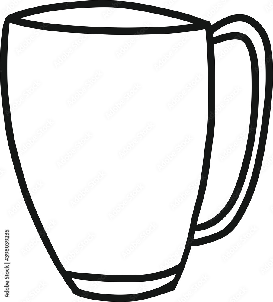 black line hand drawn illustration of coffee mug isolated on white background
black line hand drawn illustration of coffee mug isolated on white background