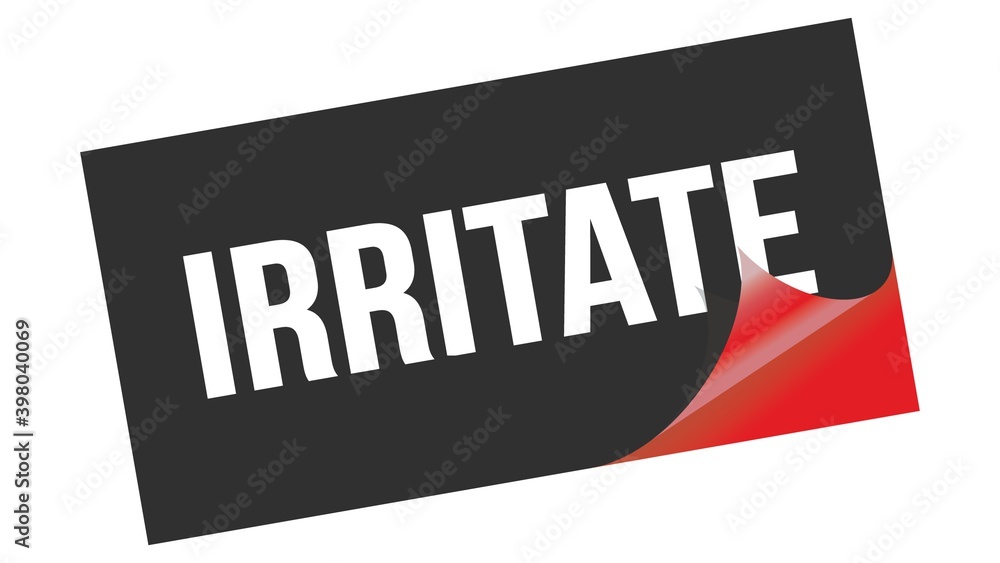 IRRITATE text on black red sticker stamp. IRRITATE text on black red sticker stamp.