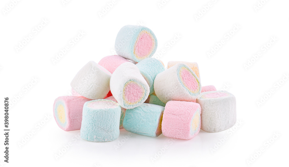 marshmallows isolated over the white background marshmallows isolated over the white background
