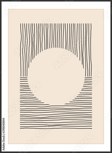 Trendy abstract creative minimalist artistic hand drawn composition