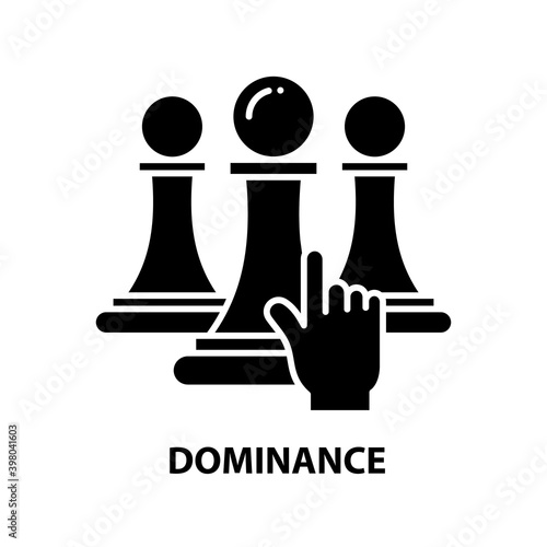dominance icon, black vector sign with editable strokes, concept illustration