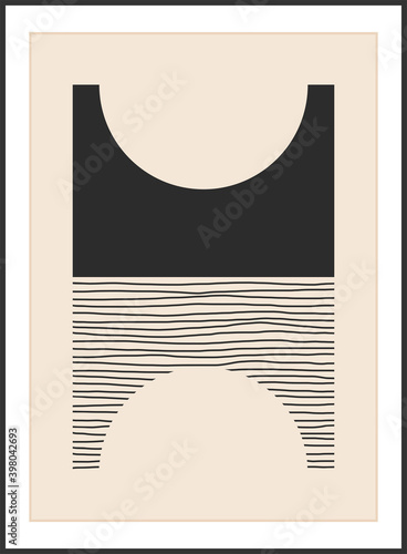 Trendy abstract creative minimalist artistic hand drawn composition