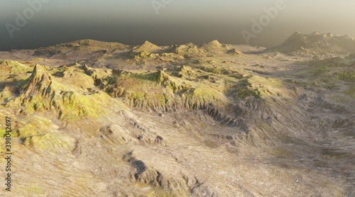 Realistic 3D Render of Mountains