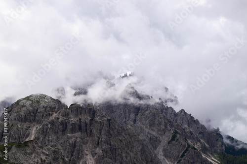 Cloudy Dolomites, a mountain range in Italy © Clara
