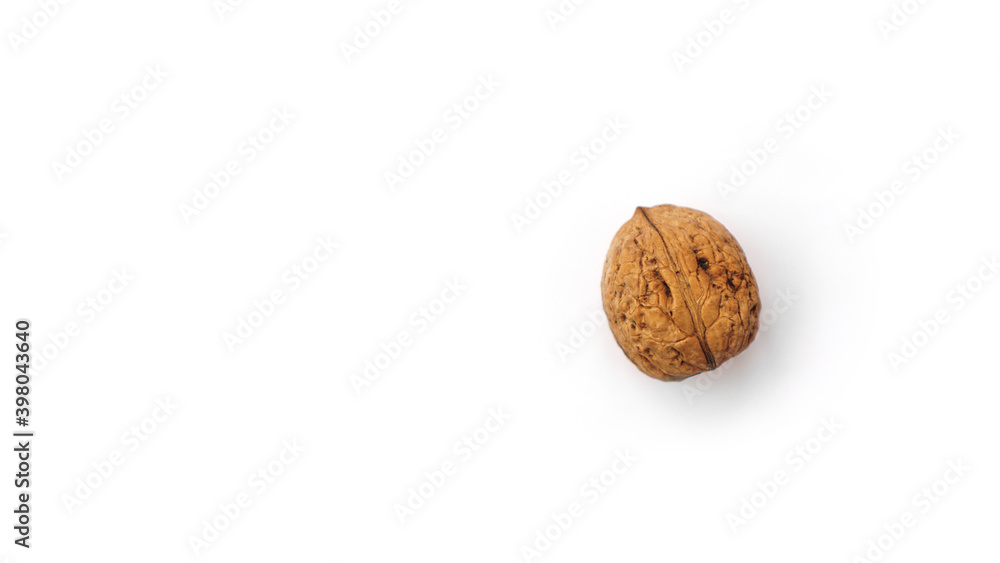 Walnut isolated on a white background. Top view Walnut isolated on a white background. Top view
