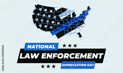 NATIONAL LAW ENFORCEMENT APPRECIATION DAY (L.E.A.D.). January 9. Poster, card, banner, background, T-shirt design. Vector ilustration. EPS 10