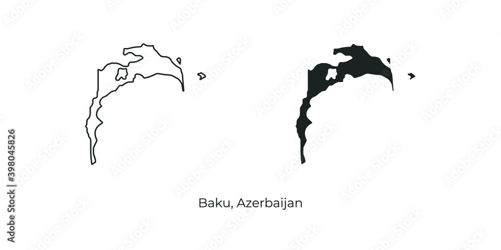 Vector illustration of Baku. Azerbaijan region vector map Vector illustration of Baku. Azerbaijan region vector map