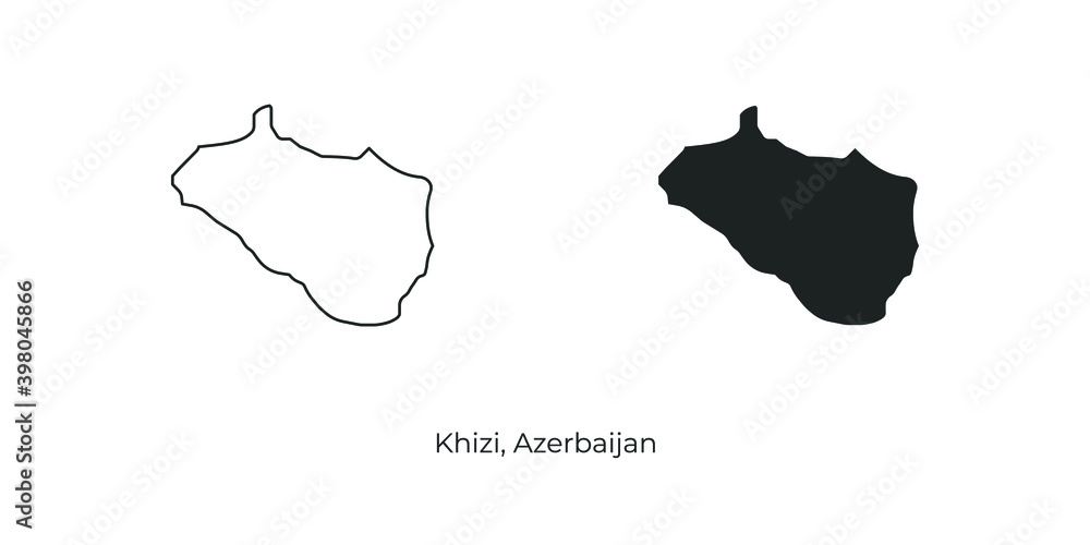 Vector illustration of Khizi. Azerbaijan region vector map