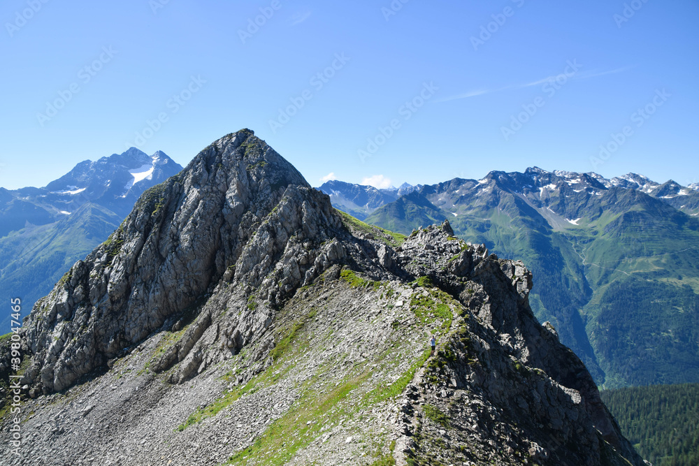 Beautiful Lechtal Alps in Tyrol, Austria. On a sunny day with a small path