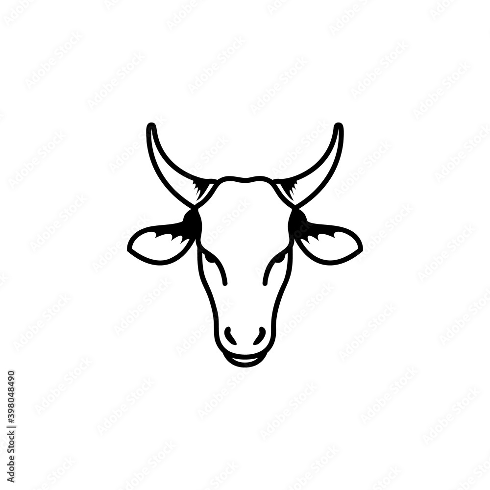 Naklejka premium Cow head icon vector illustration