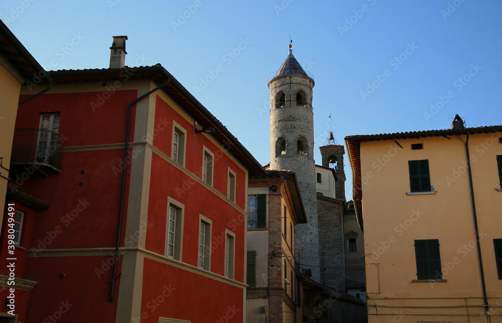 The colorful buildings of Citta di Castello in Umbria, Italy