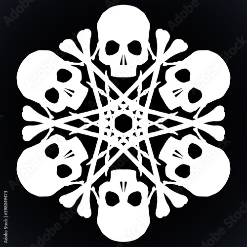 Skulls and bones jolly snowlake