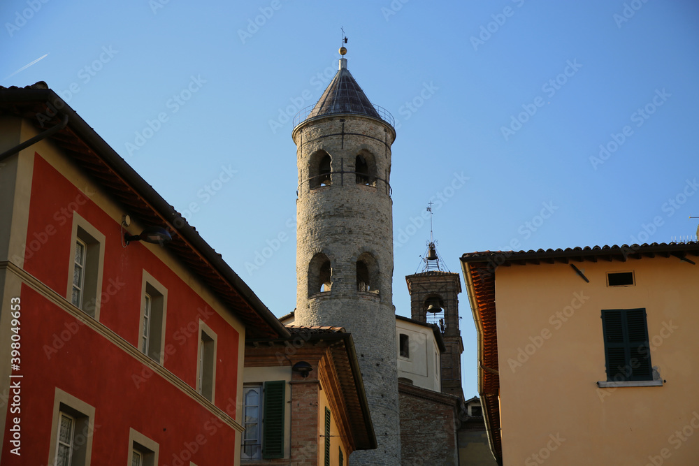 The colorful buildings of Citta di Castello in Umbria, Italy