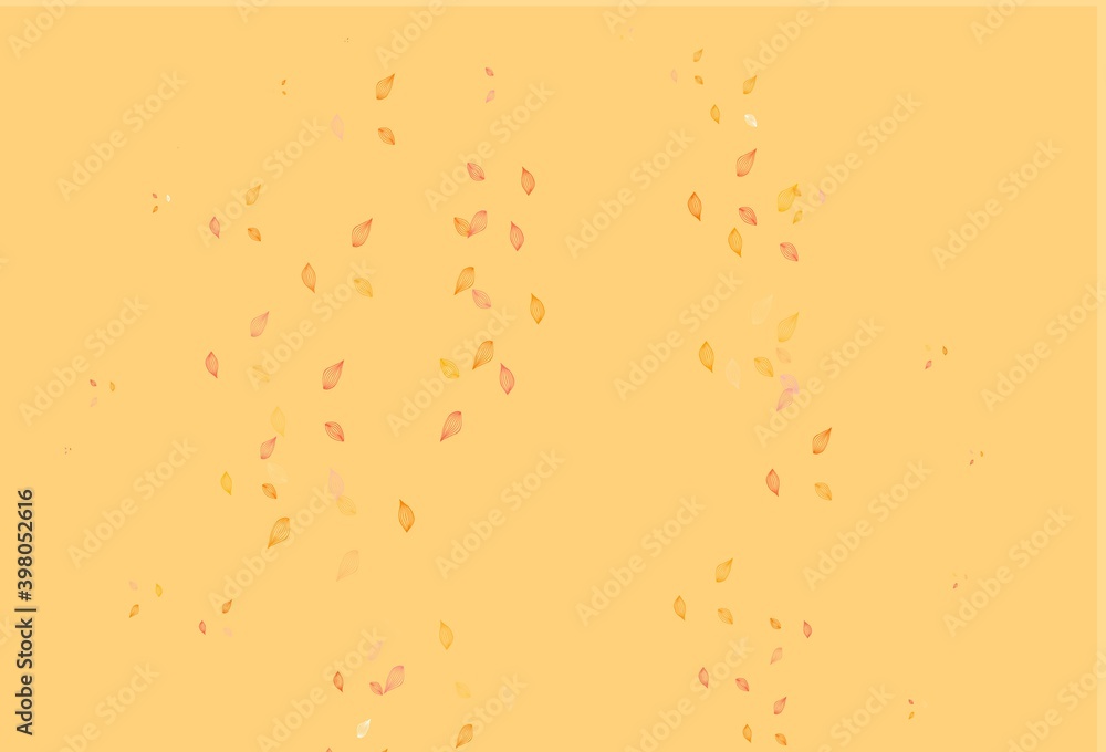 Light Yellow, Orange vector doodle background.