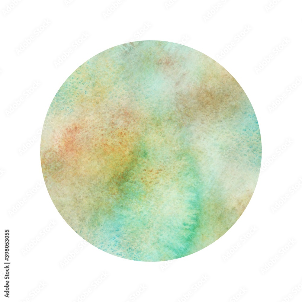 Grunge watercolor background. Green circle Grunge watercolor background. Green circle