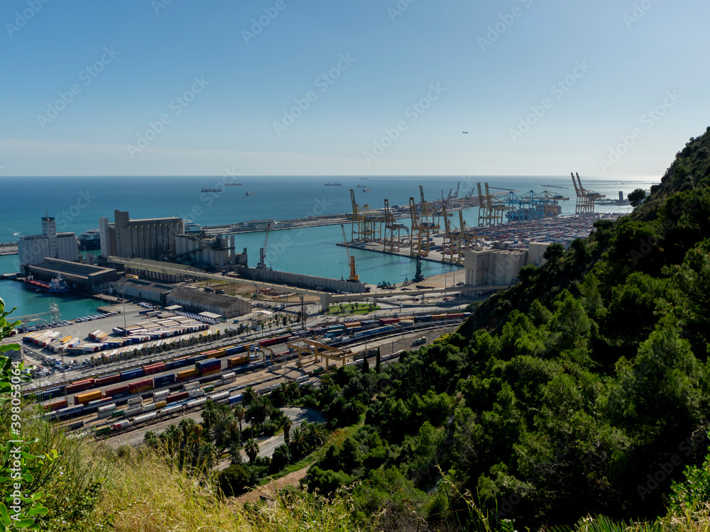 Barcelona, Spain - November 2 2019: View of Barcelona's port