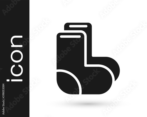 Black Valenki icon isolated on white background. National Russian winter footwear. Traditional warm boots in Russia. Vector.