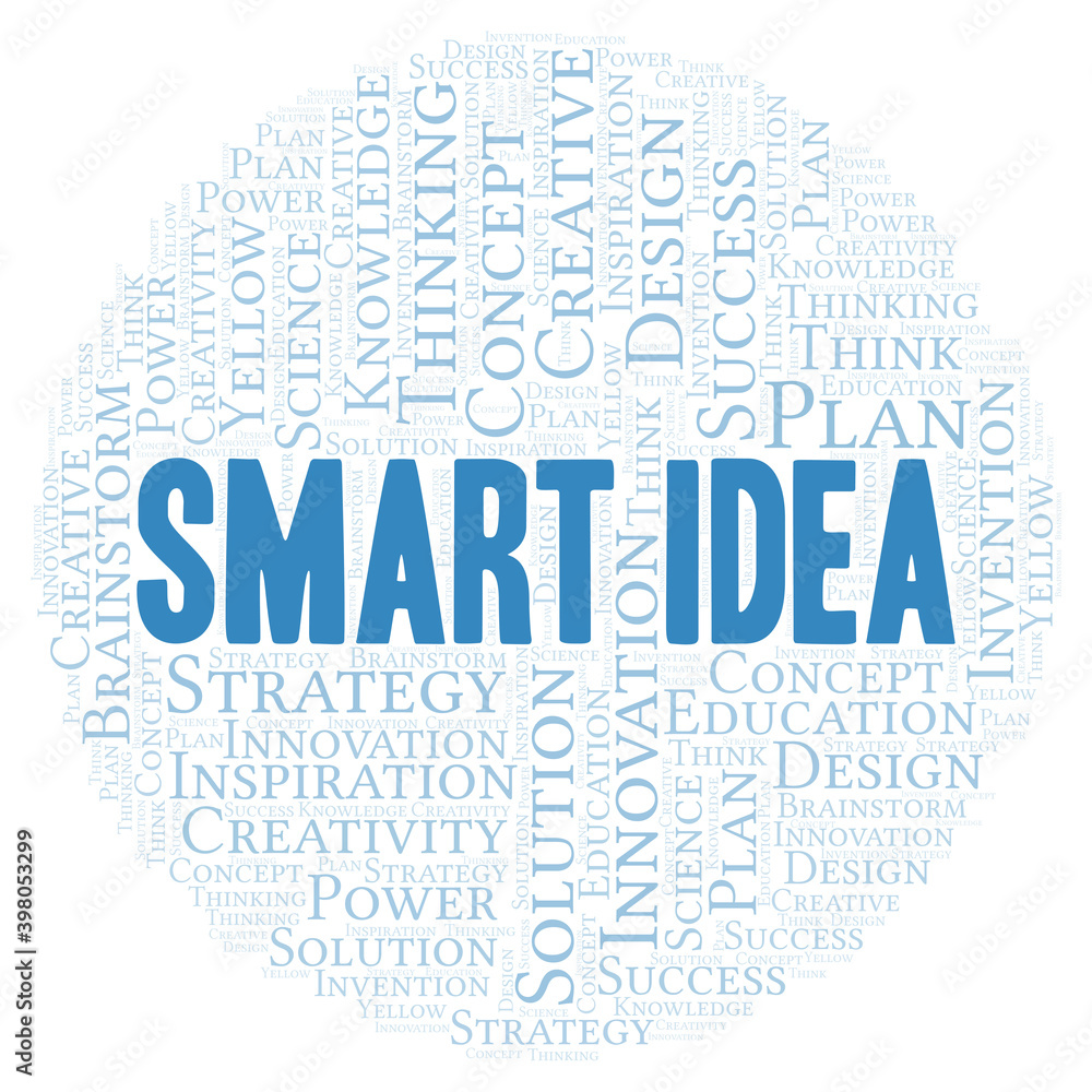 Smart Idea typography word cloud create with the text only. Smart Idea typography word cloud create with the text only.
