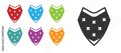 Black Traditional mexican poncho clothing icon isolated on white background. Set icons colorful. Vector.