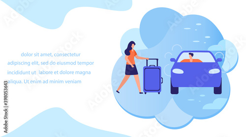 People car Taxi service City transportation Vector
