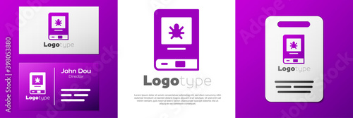 Logotype Book about insect icon isolated on white background. Logo design template element. Vector.