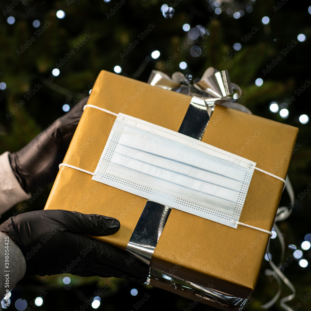 Christmas during the coronavirus pandemic | covid19 - disinfected gift