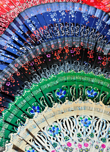 Colored fans from Andalusia - detail 
