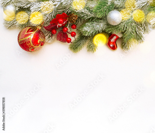 white background for design merry Christmas and happy new year stock photo