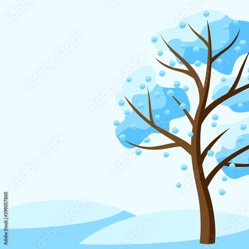 Winter background with tree. © incomible