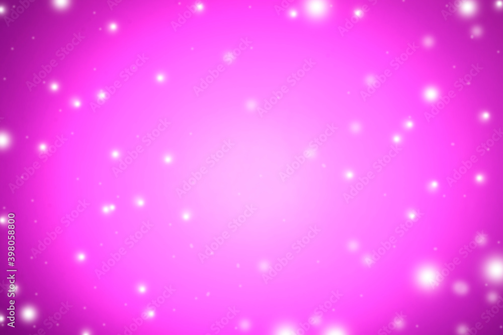 Pink background abstract image with bokeh lights Celebrate the Festival of Love, Christmas and New Year the day of happiness for everyone.