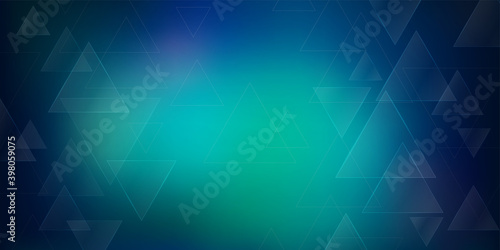 Dark Azure Background with Triangles. Modern Abstract Illustration with Colorful Triangles. Vector Template for Your Landing Page