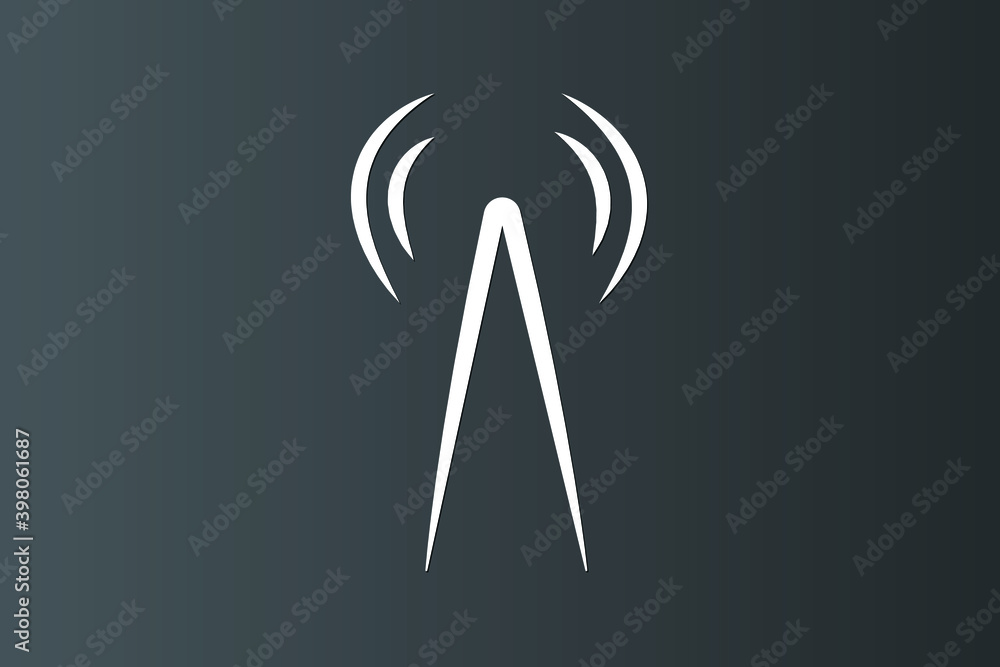 WiMAX network icon on dark background WiMAX network icon on dark background