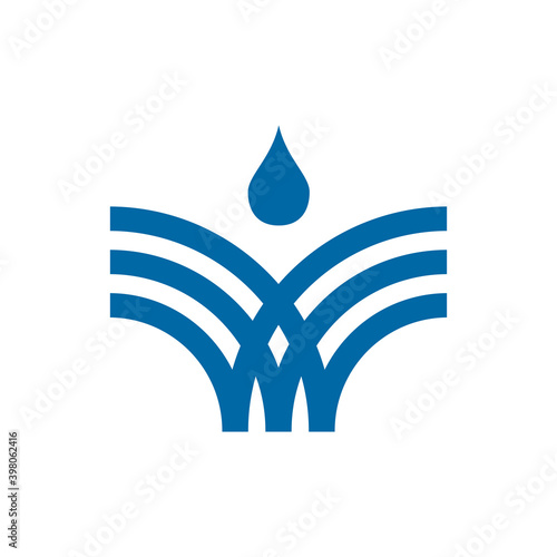 Fountain water logo design template
