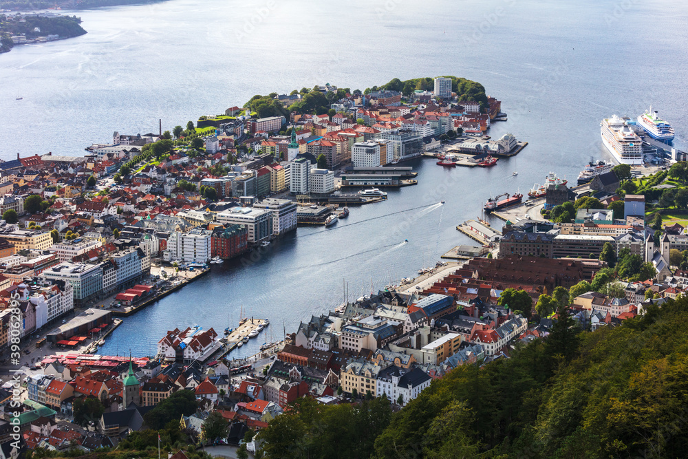 View of city centre, Bergen, Norway