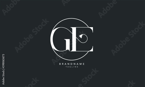 Alphabet letters Initials Monogram logo GE, EG, G and E