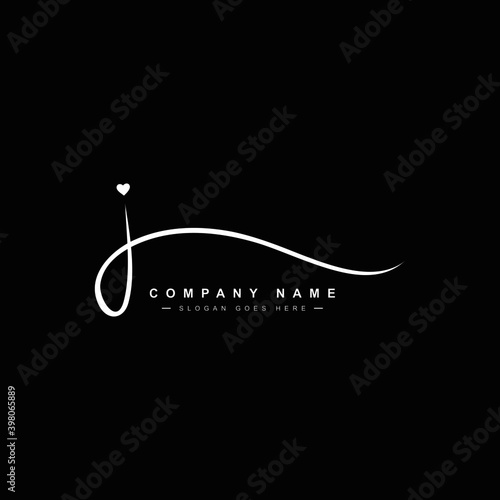 J Letter Signature Logo - J letter Initial Logo - Logo for Company Name Starts with Letter J