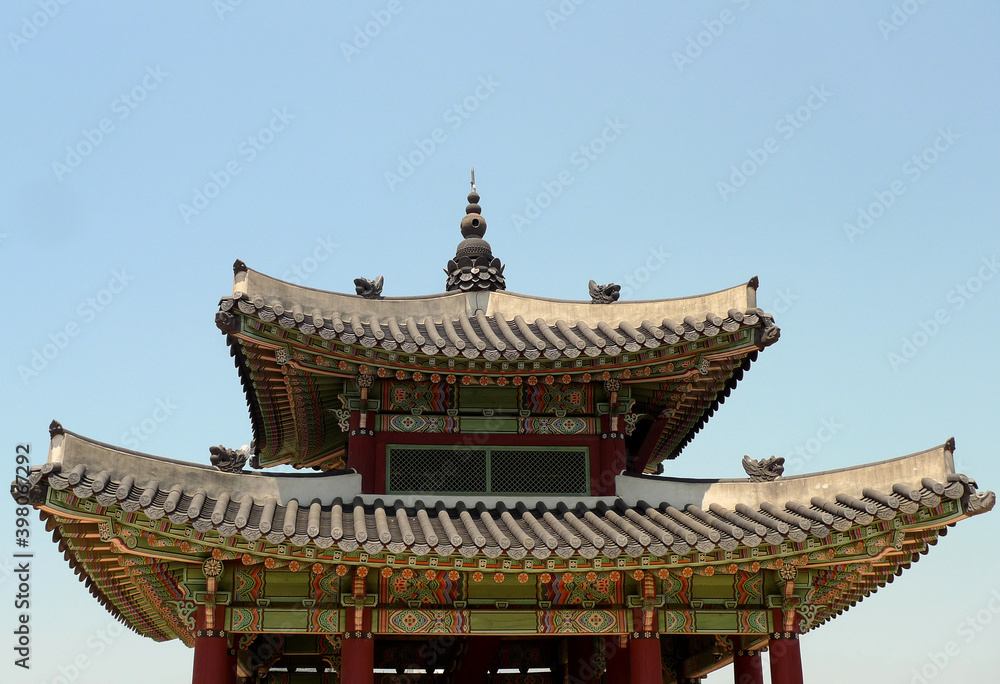 The roof of an ancient traditional Korean dwelling The roof of an ancient traditional Korean dwelling