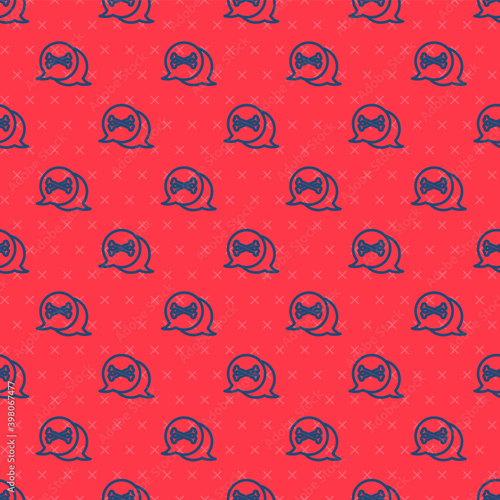 Blue line Location pirate icon isolated seamless pattern on red background. Vector. Blue line Location pirate icon isolated seamless pattern on red background. Vector.