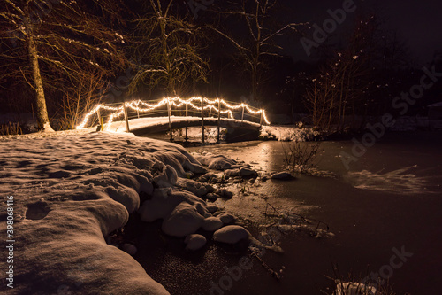 Christmas lighting with colorful atmosphere at the Princely Winter Glow in Bad Waldsee photo