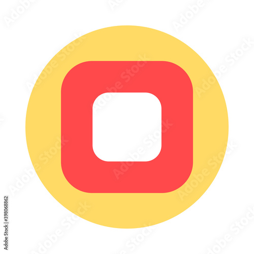 Stop button flat vector icon