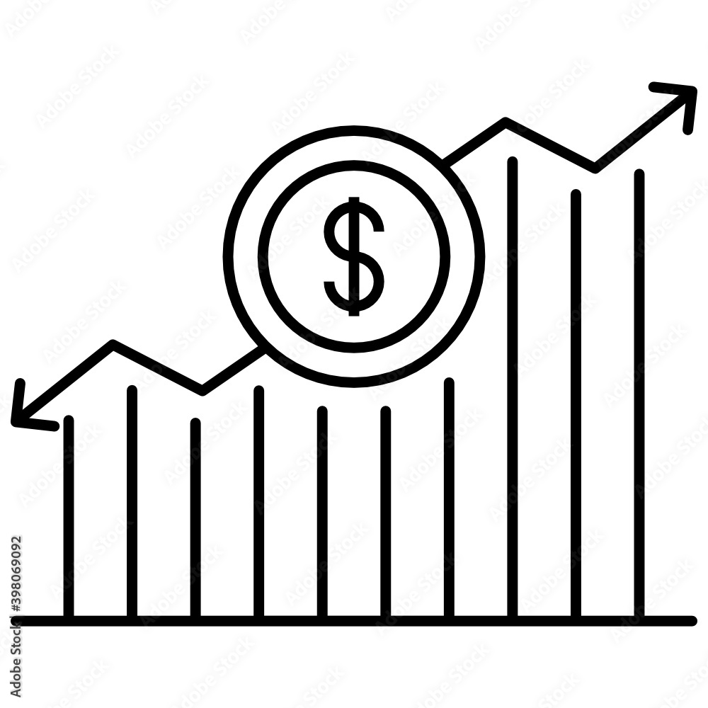 Expenses and Taxes Line Graph Vector Icon Design, Financier and investors Symbol on White Background, Business capitalism and Finance Sign, Profit and Loss Ratio Concept Expenses and Taxes Line Graph Vector Icon Design, Financier and investors Symbol on White Background, Business capitalism and Finance Sign, Profit and Loss Ratio Concept
