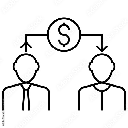 Alternative financial service Vector Icon Design, Financier and investors Symbol on White Background, Business Capitalism and Finance Sign, Peer to Peer Lending Concept,