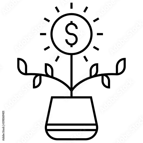 Short term capital appreciation Vector Icon Design, Financier and investors Symbol on White Background, Business Capitalism and Finance Sign, Growth investing Concept