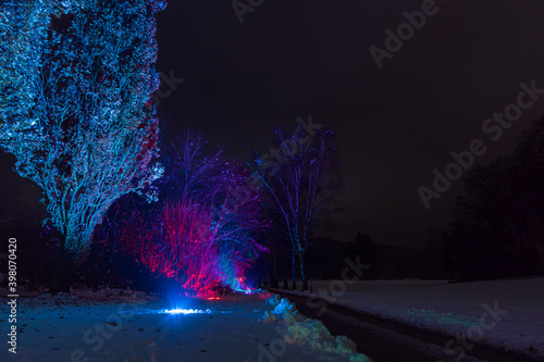 Christmas lighting with colorful atmosphere at the Princely Winter Glow in Bad Waldsee photo