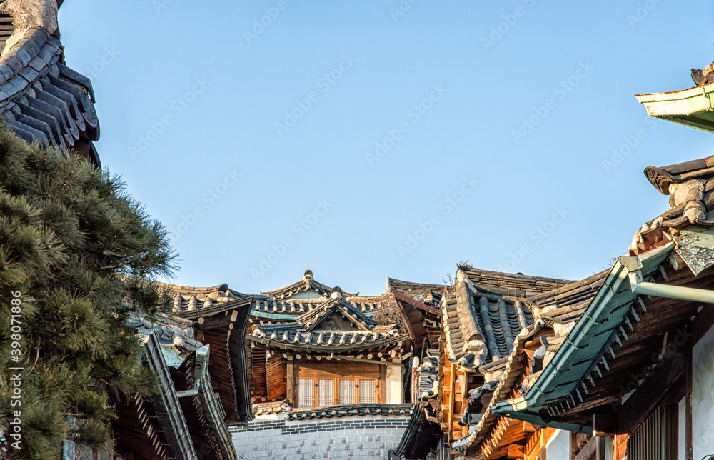Rooftops of Bukchon Hanok Village Stock Photo | Adobe Stock