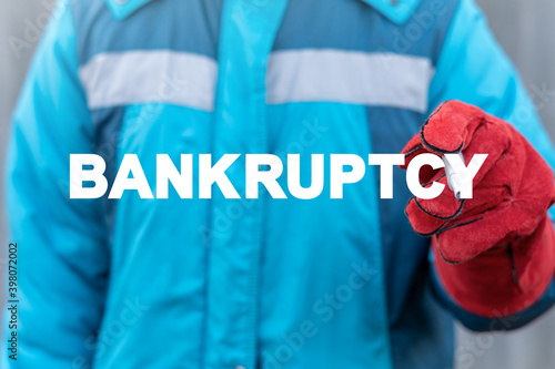 Industry concept of bankruptcy. Global crisis - industrial bankrupt risk.