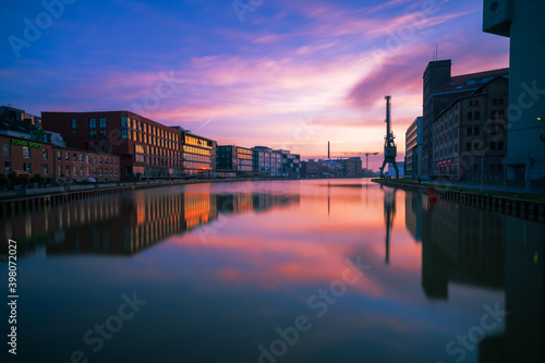 Morgenrot im Stadthafen von Münster photo