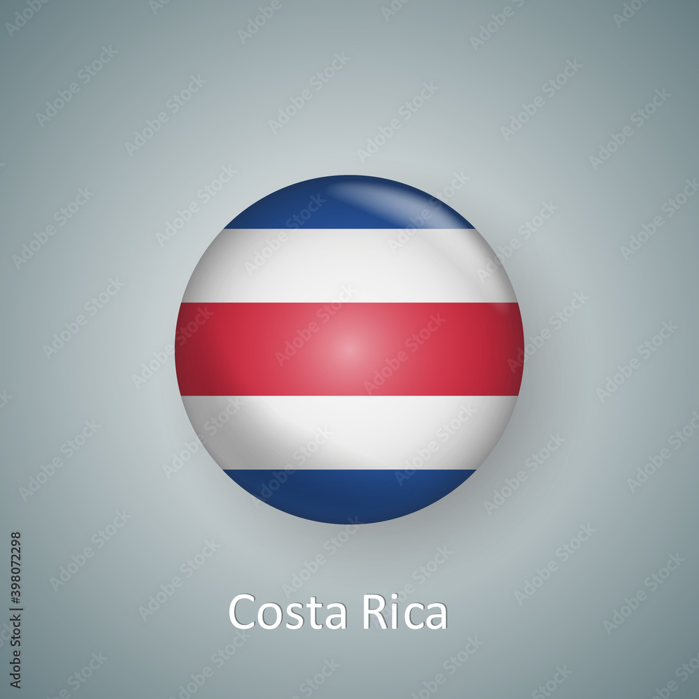 Costa Rica flag icon circle 3d gradient isolated Costa Rica flag icon circle 3d gradient isolated