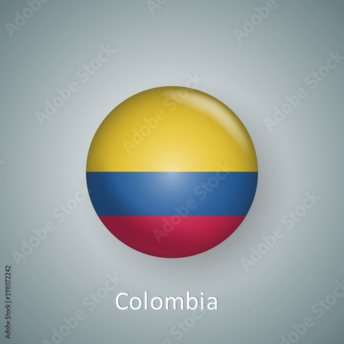 Free Download Colombia flag icon circle 3d gradient isolated - GFXLoad