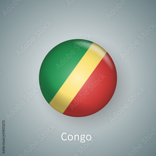 Free Download Congo flag icon circle 3d gradient isolated - GFXLoad